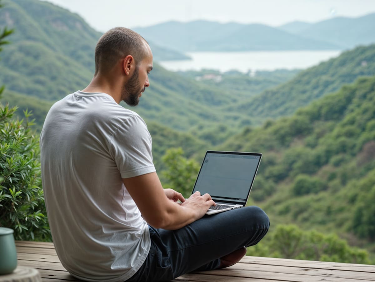 Profesional remoto nómada solicitando residencia de nómada digital en España